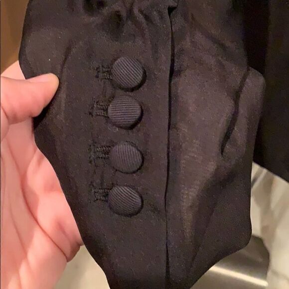 Nwot Robert Rodriguez Black Silk Tan Lined Open Front Blazer Women’s Size 8 - Picture 5 of 8